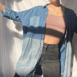 Two-tone denim button down from Calvin Klein Jeans